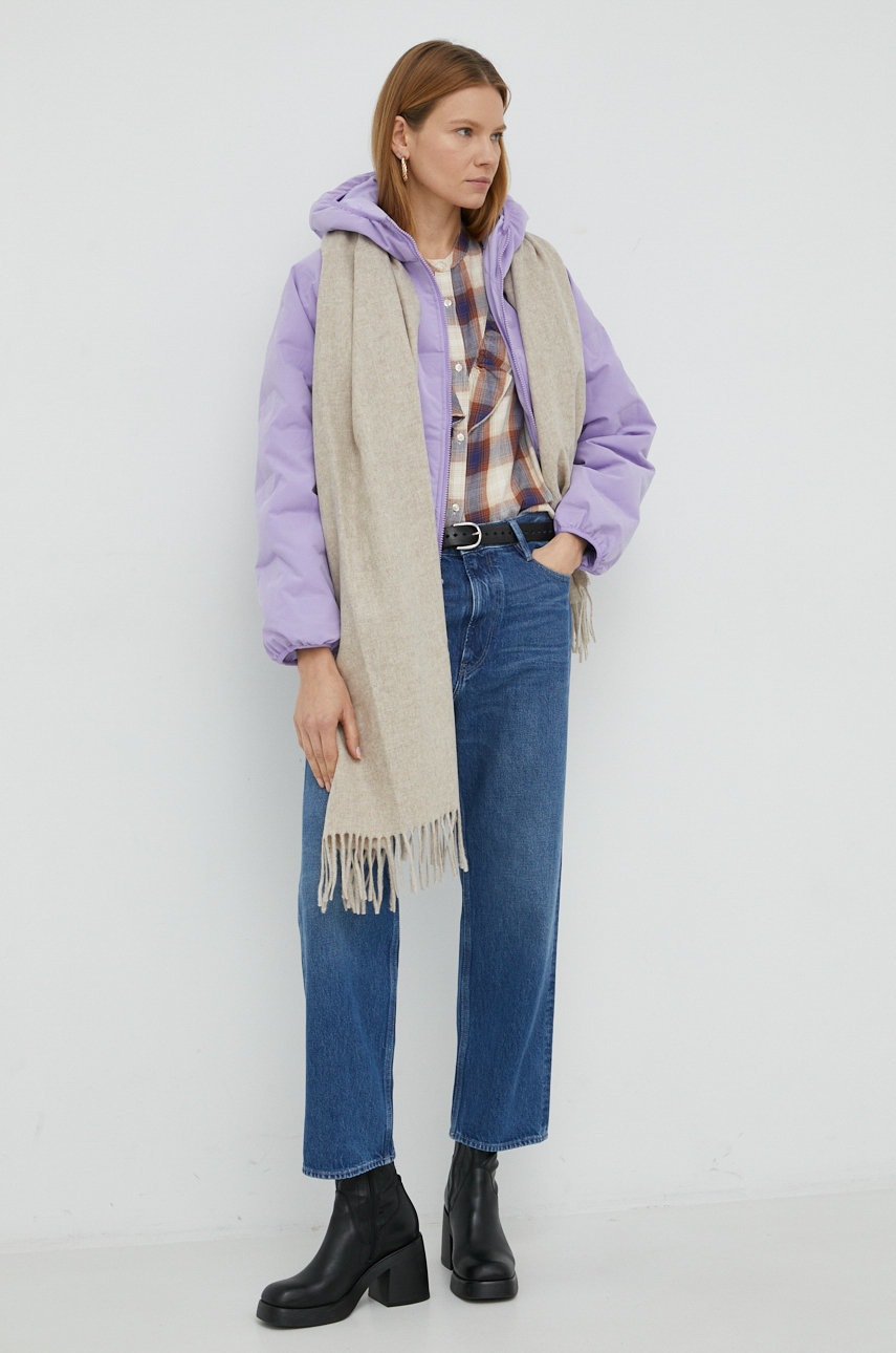 

Пуховая куртка Wrangler женская цвет фиолетовый зимняя oversize