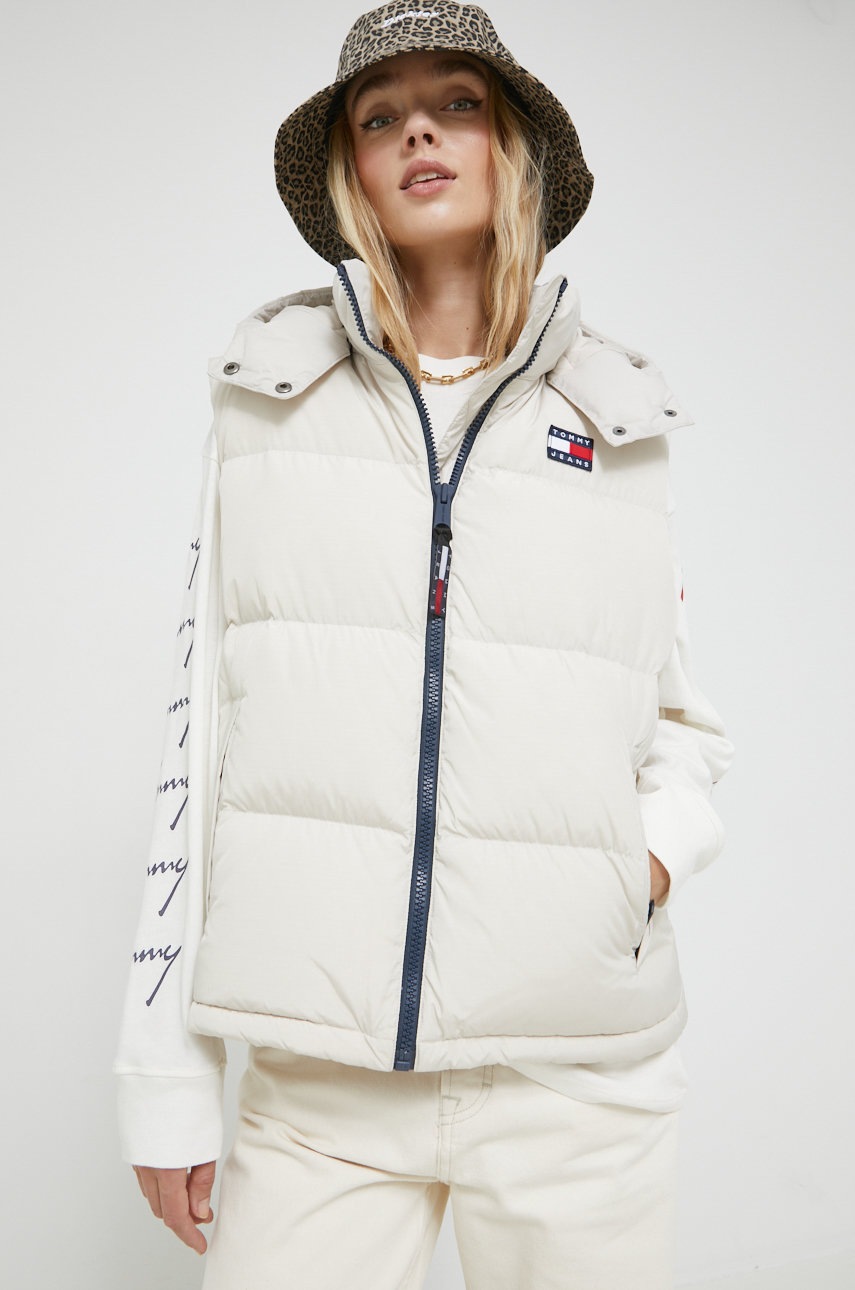 

Безрукавка Tommy Jeans женский цвет бежевый зимний