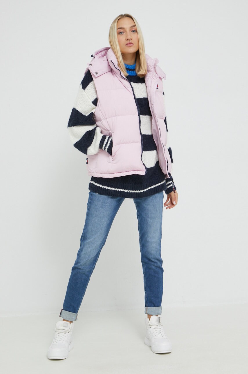 

Безрукавка Tommy Jeans жіночий колір фіолетовий зимовий