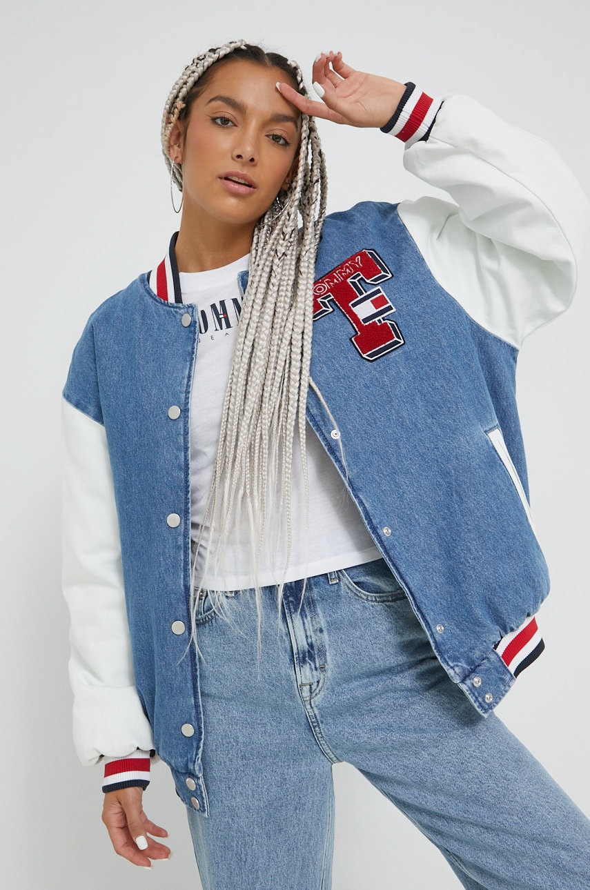 

Яке бомбър Tommy Jeans с преходна изолация, Син