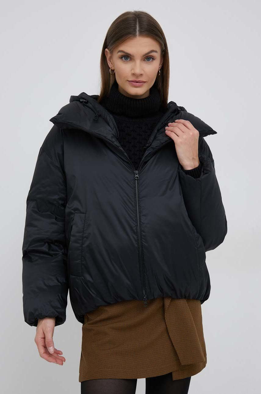 Páperová bunda Polo Ralph Lauren dámska, čierna farba, zimná, oversize