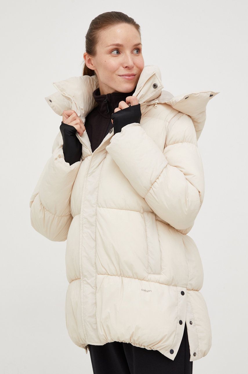 Outhorn kurtka damska kolor beżowy zimowa
