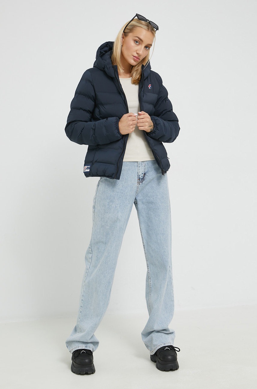

Куртка Superdry женская цвет синий зимняя