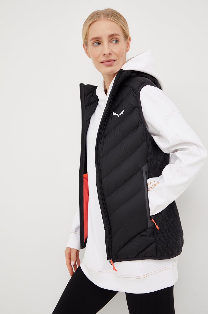 Salewa vestă sport cu puf fanes , culoarea negru, de iarna