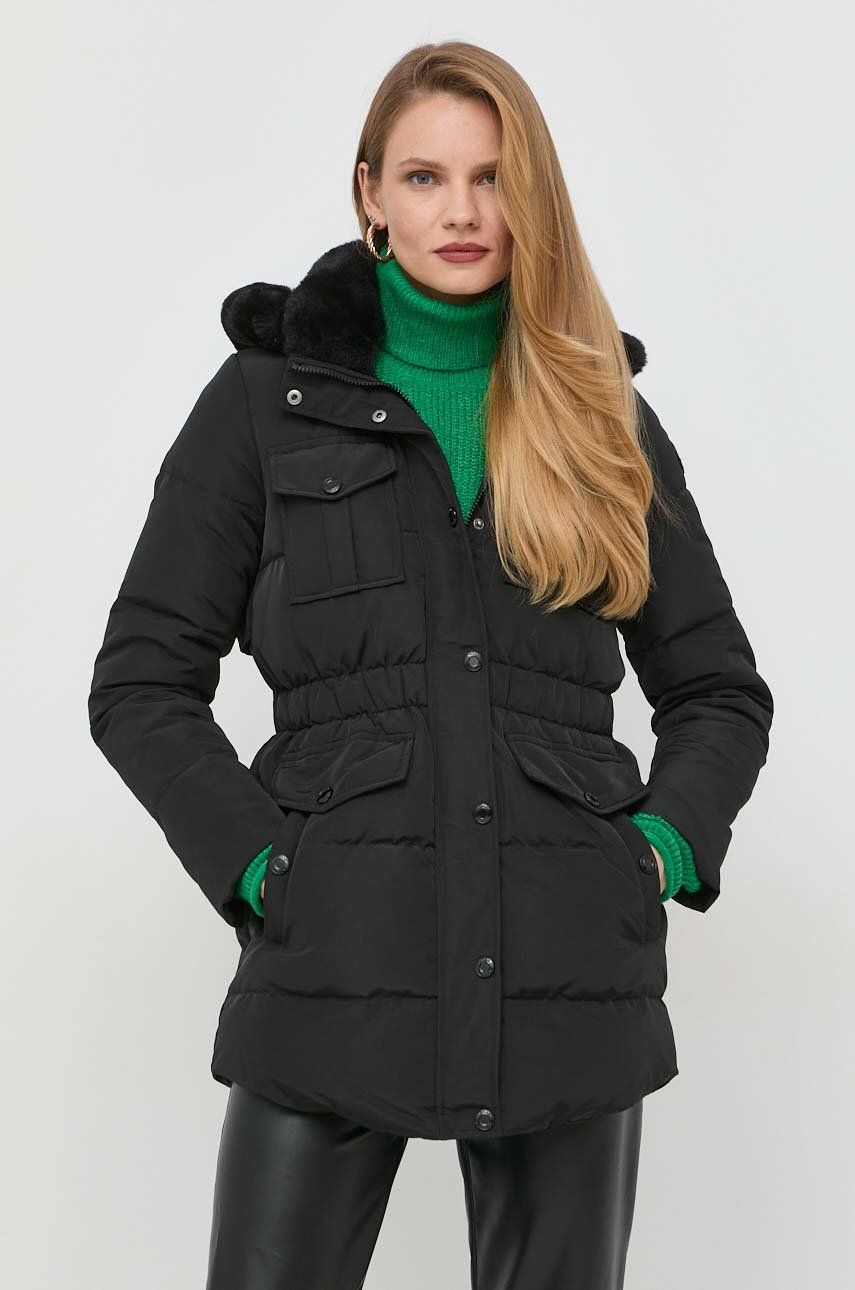 Péřová bunda Morgan dámská, černá barva, zimní - černá -  Hlavní materiál: 100% Polyester 