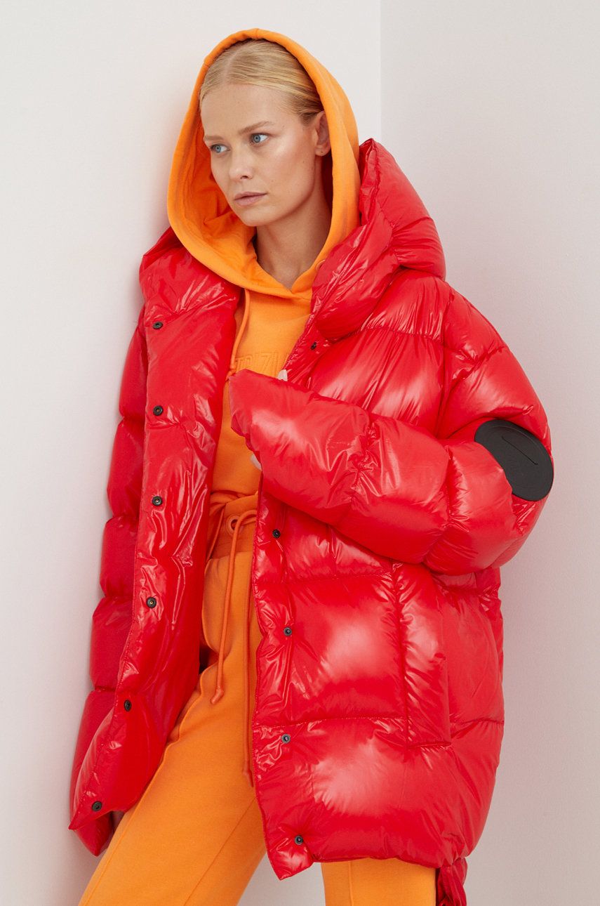 MMC STUDIO geaca de puf Jesso Gloss femei, culoarea rosu, de iarna, oversize