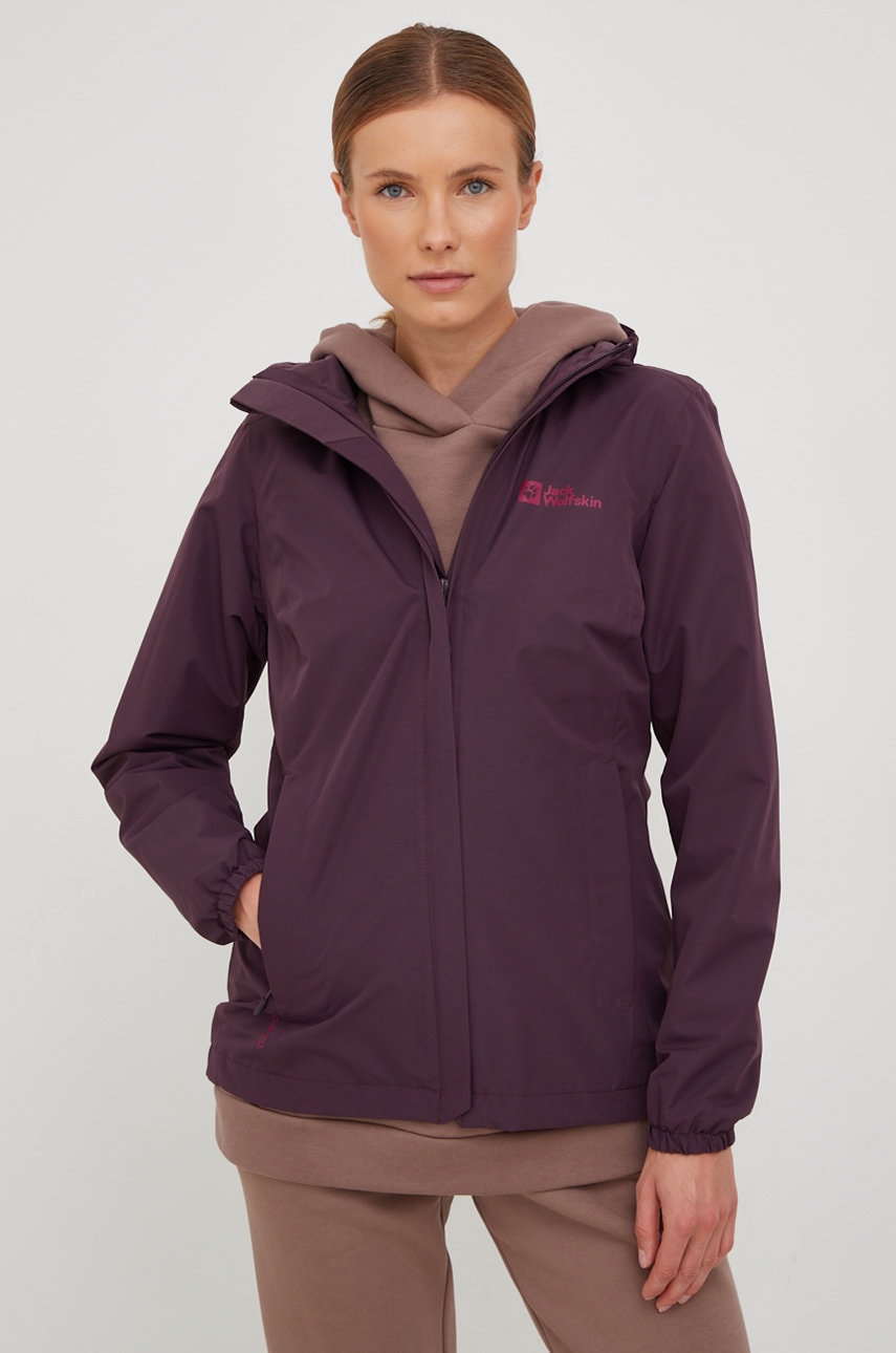 Jack Wolfskin jacheta de exterior Stormy Point , culoarea bordo