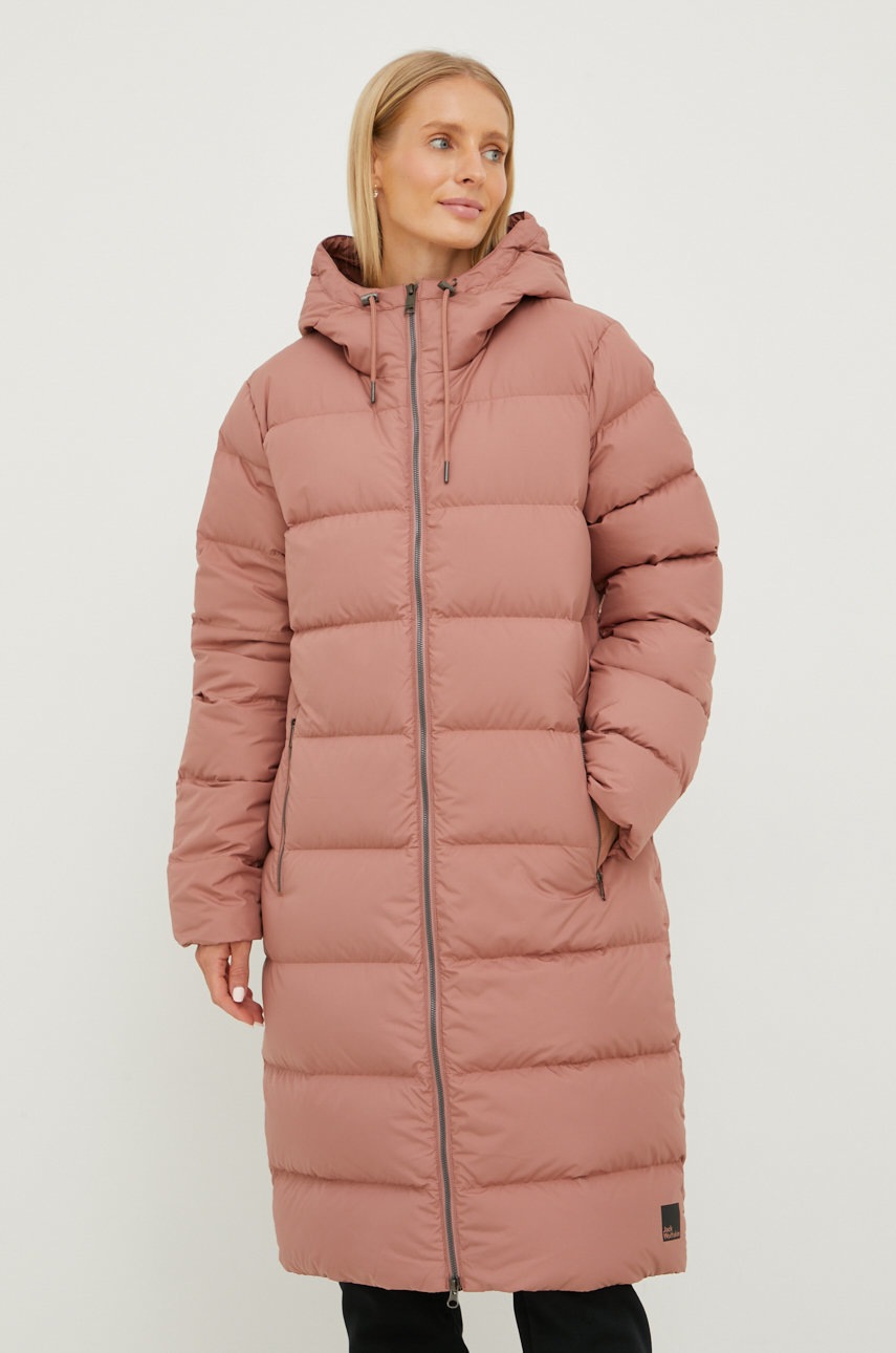 

Пухова куртка Jack Wolfskin жіноча колір рожевий зимова