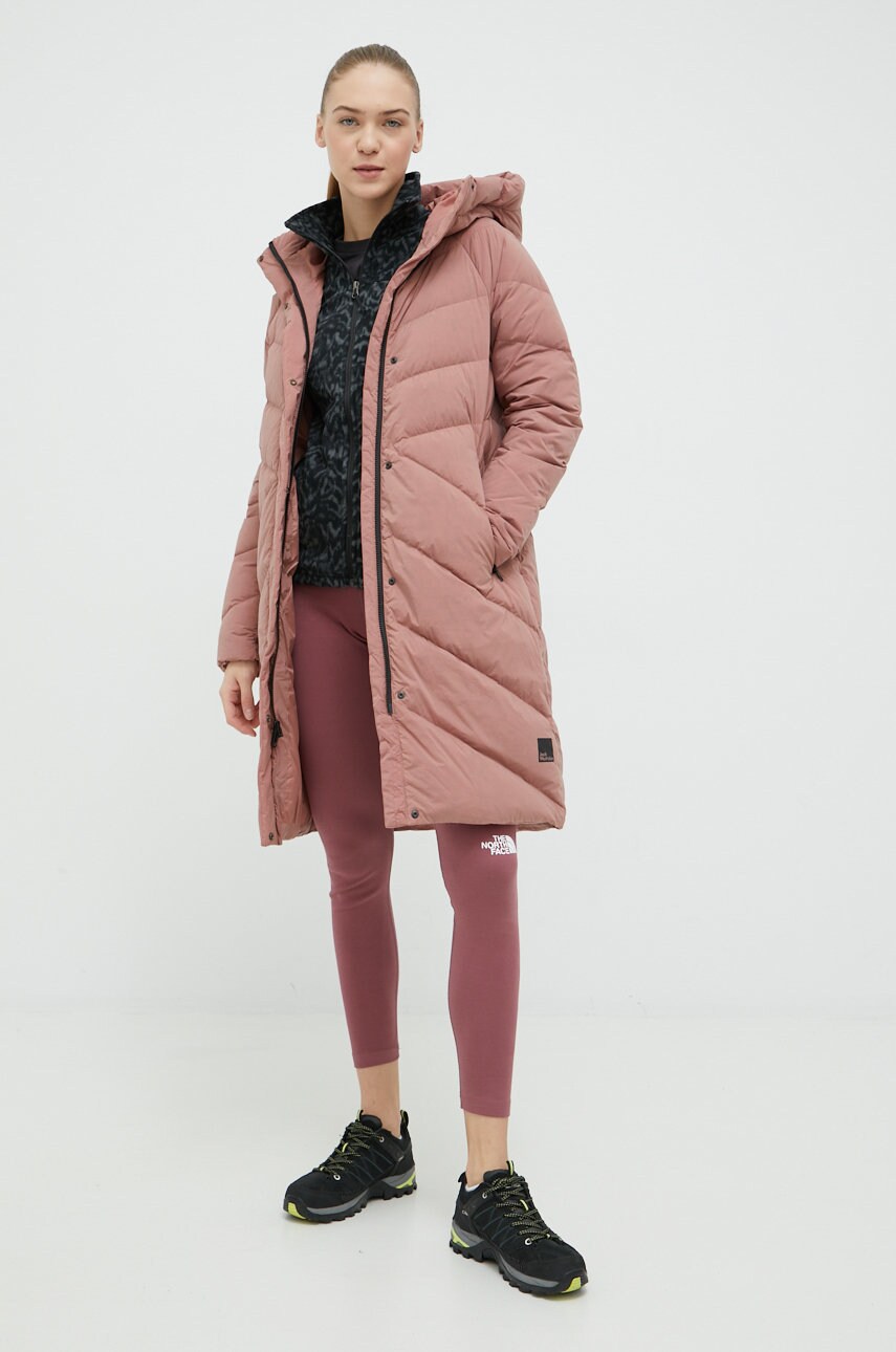 

Пухова куртка Jack Wolfskin жіноча колір рожевий зимова