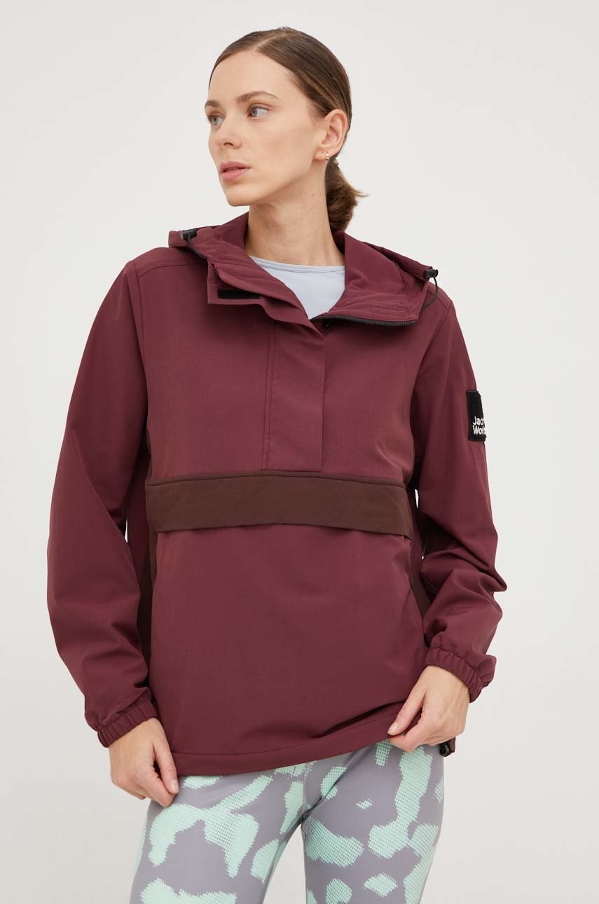 Jack Wolfskin Geaca Femei, Culoarea Bordo, De Tranzitie