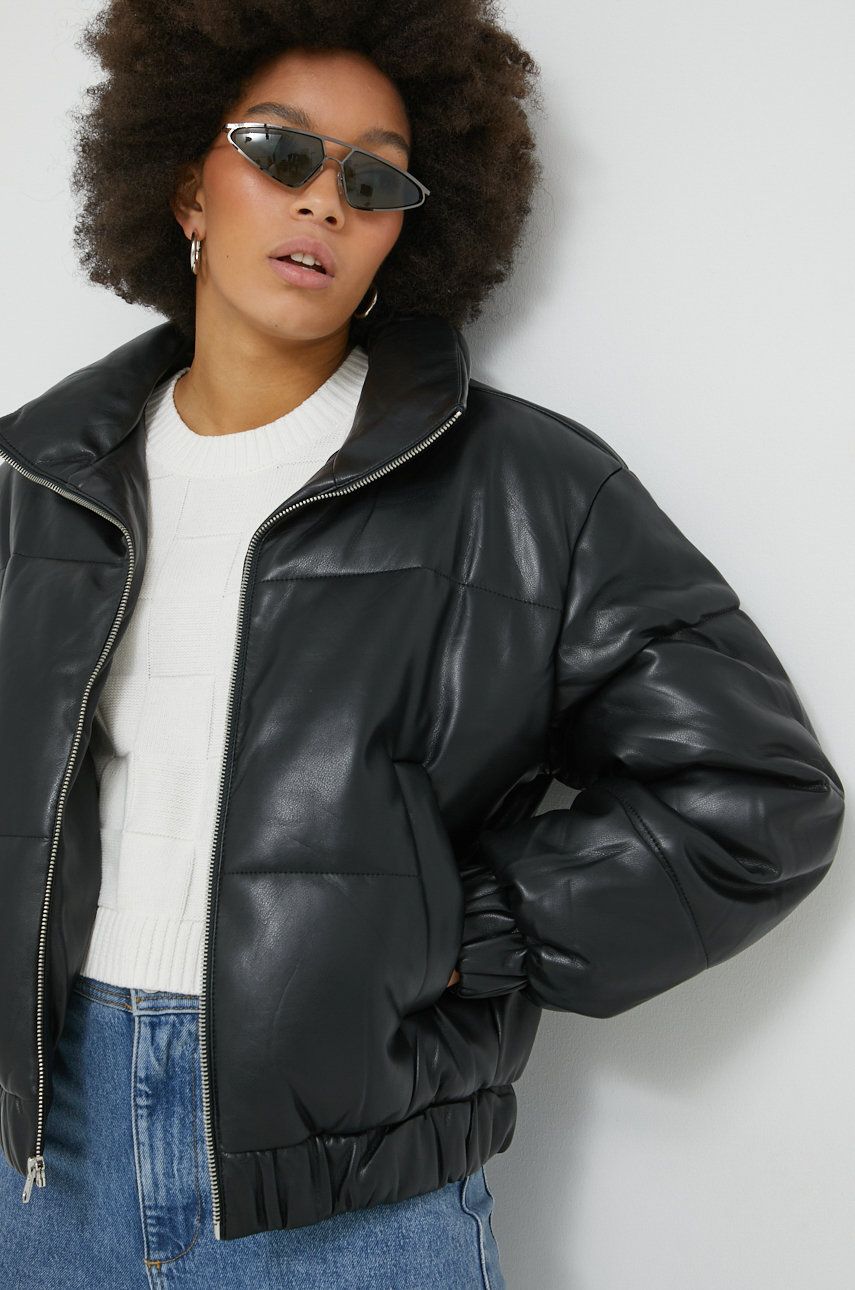 Abercrombie & fitch rövid kabát női, fekete, átmeneti