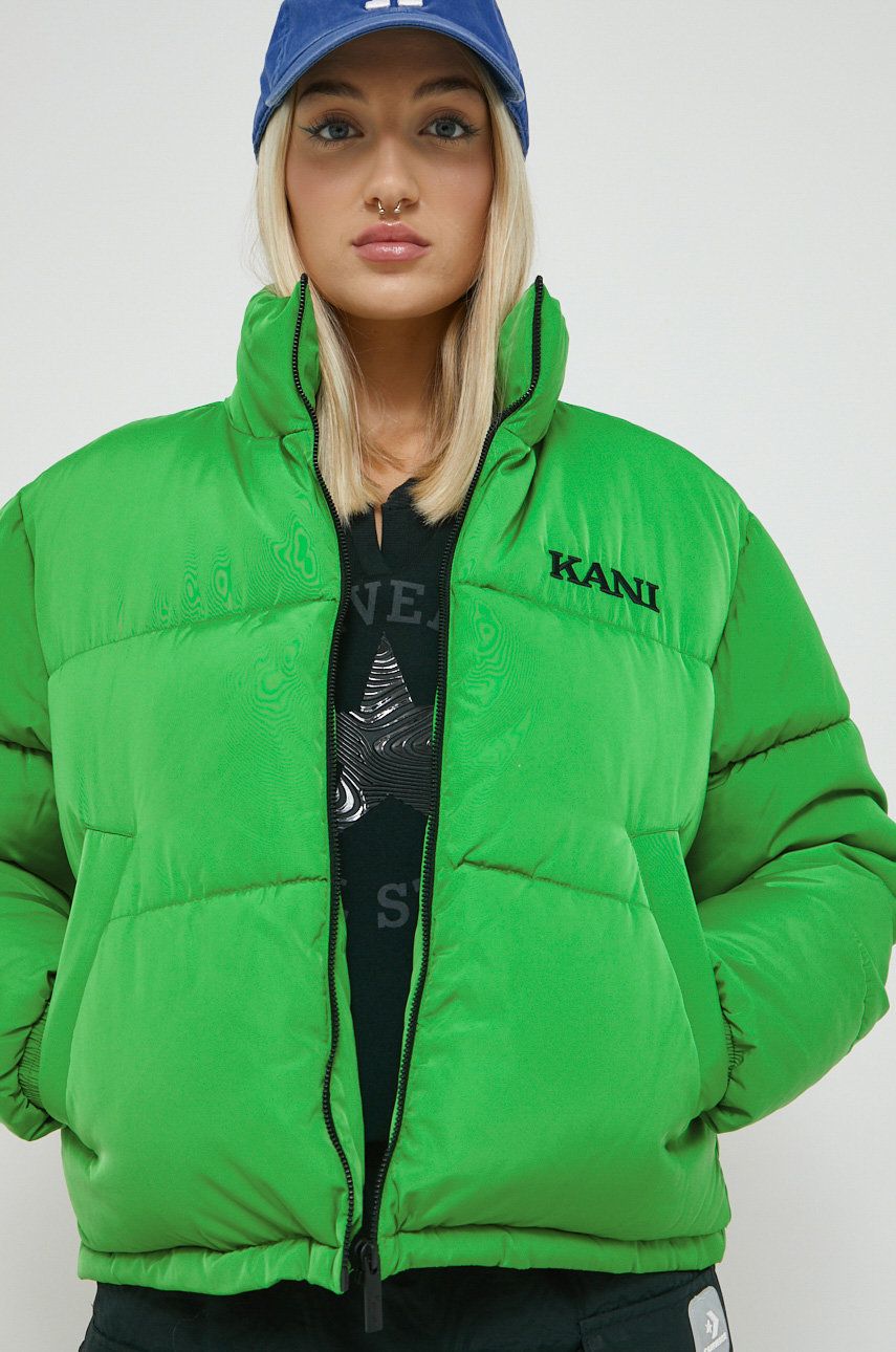 Karl Kani geaca femei, culoarea verde, de iarna