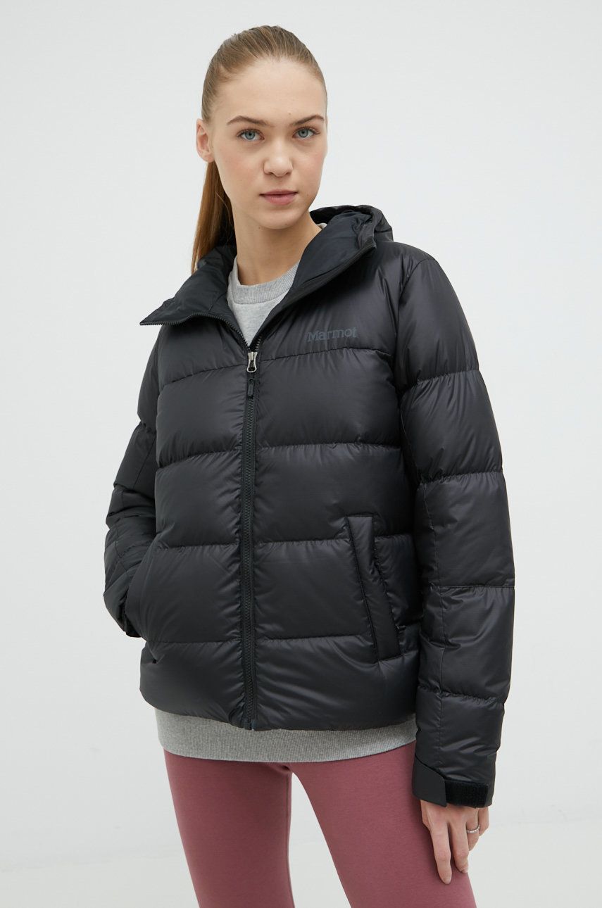 Péřová sportovní bunda Marmot Guides Down černá barva - černá -  Hlavní materiál: 100% Polyeste