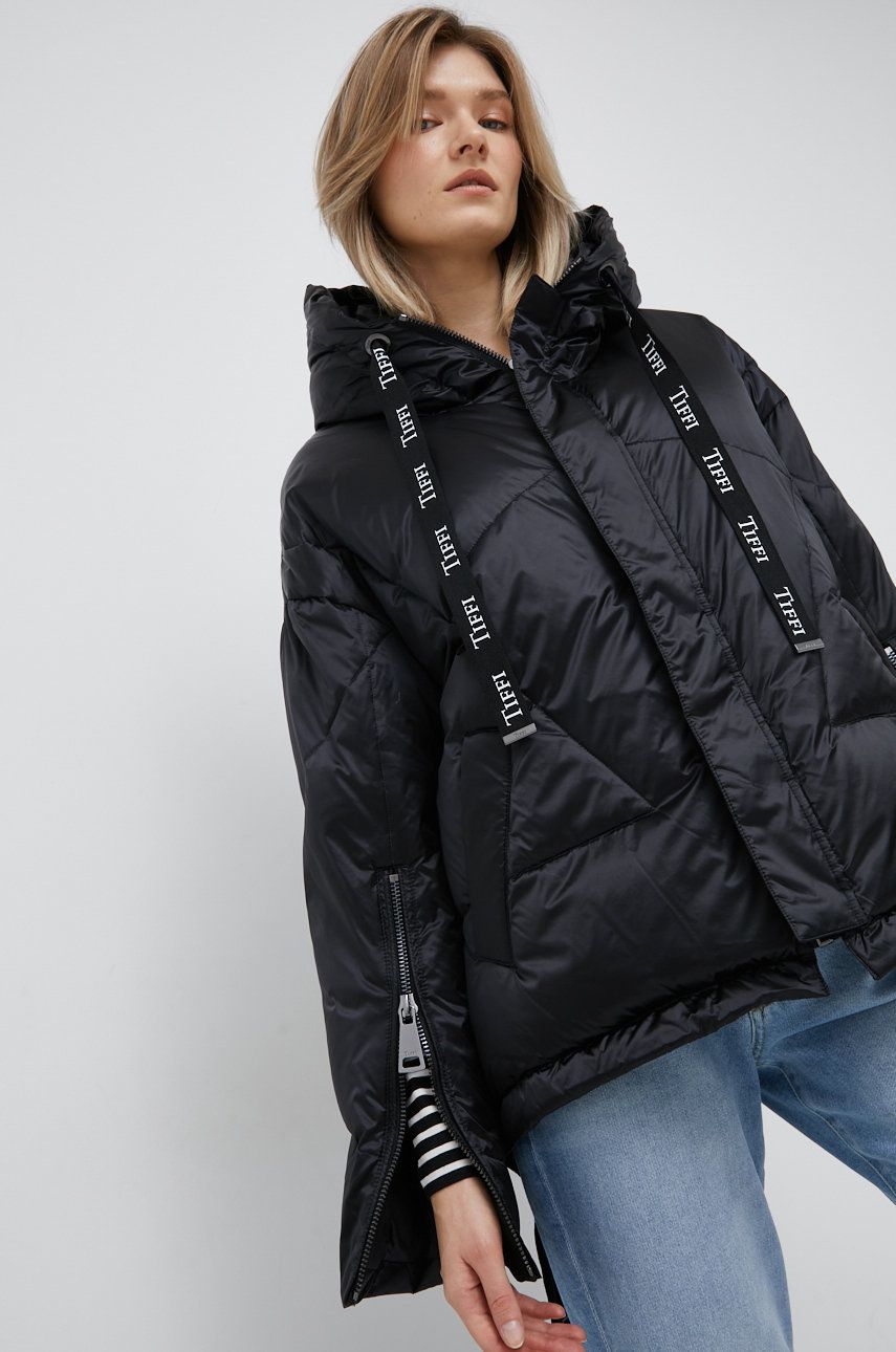 Tiffi geaca de puf Zarmatt femei, culoarea negru, de iarna, oversize