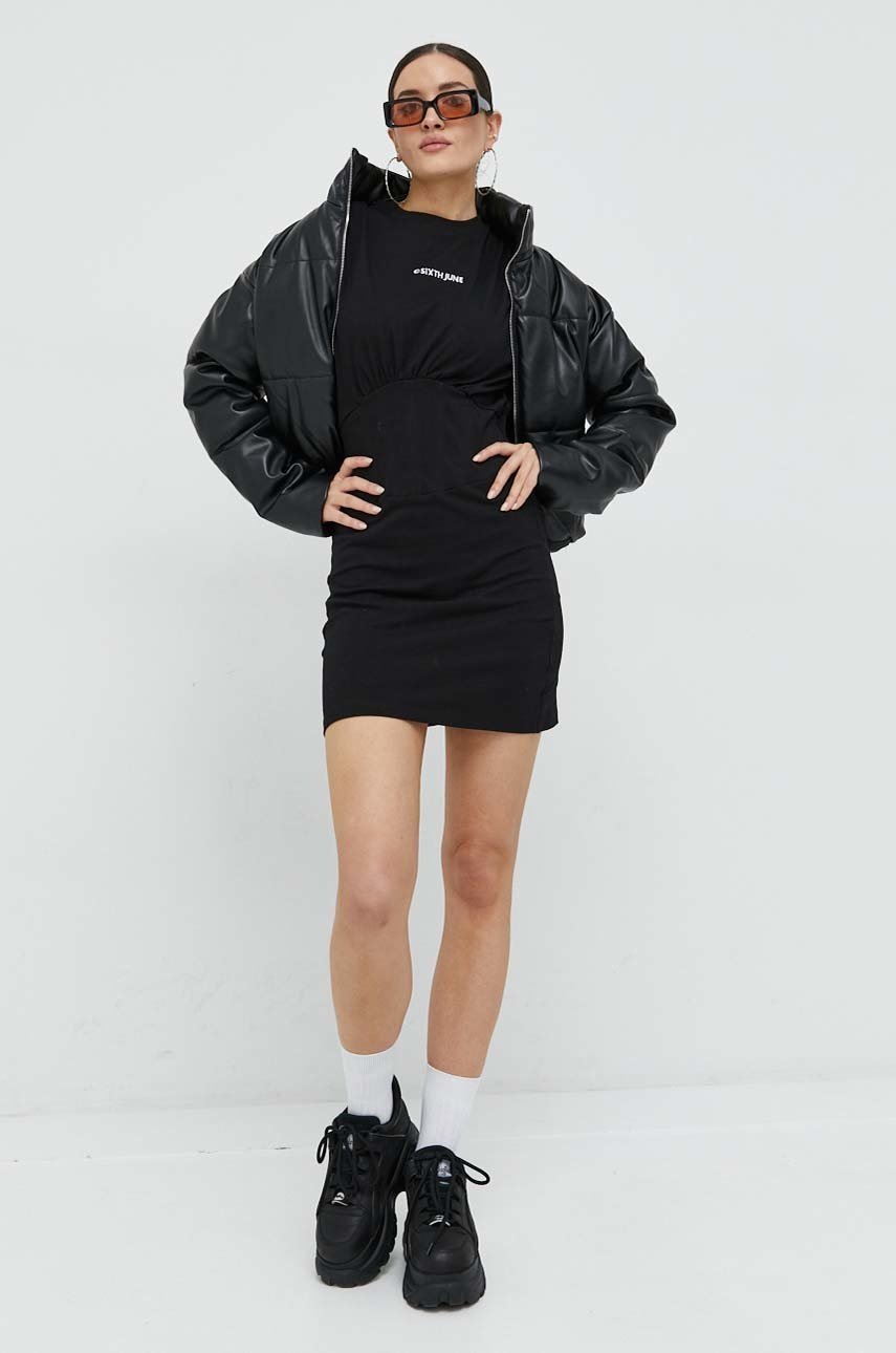 

Куртка Sixth June жіноча колір чорний зимова oversize