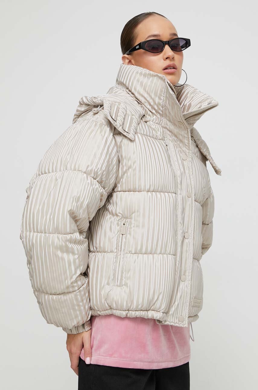 

Куртка Sixth June жіноча колір бежевий зимова oversize