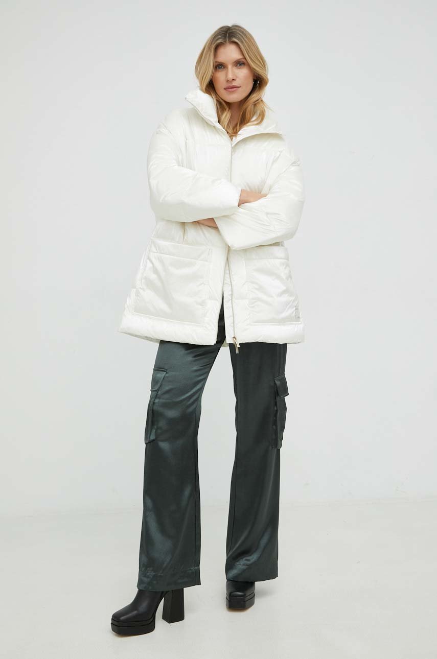 

Куртка Armani Exchange жіноча колір бежевий зимова oversize