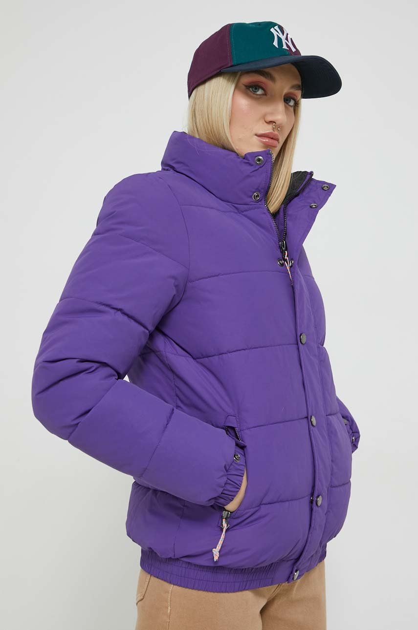 Bunda Superdry dámská, fialová barva, zimní - fialová -  Hlavní materiál: 70 % Nylon