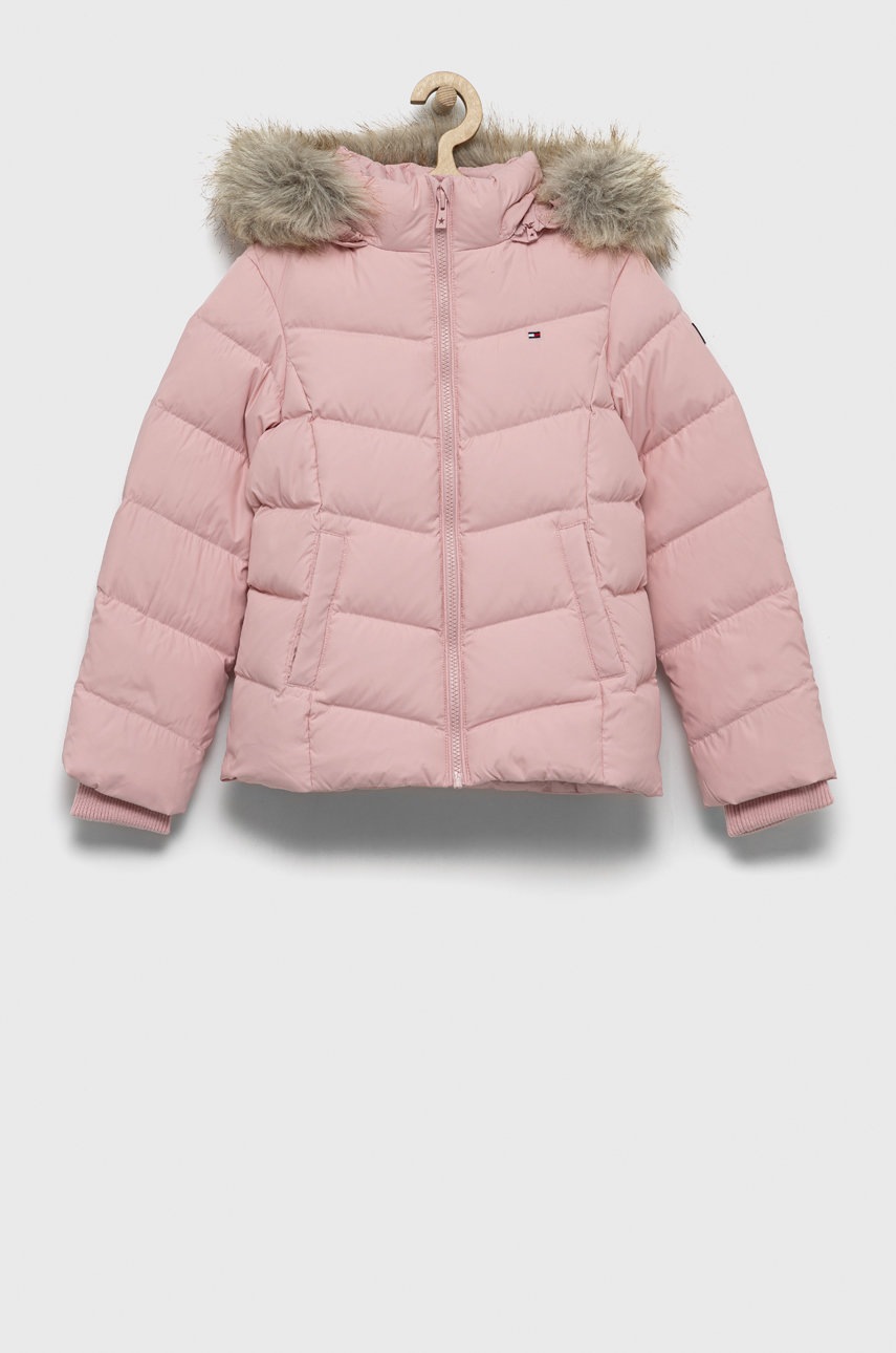 

Дитяча пухова куртка Tommy Hilfiger колір рожевий