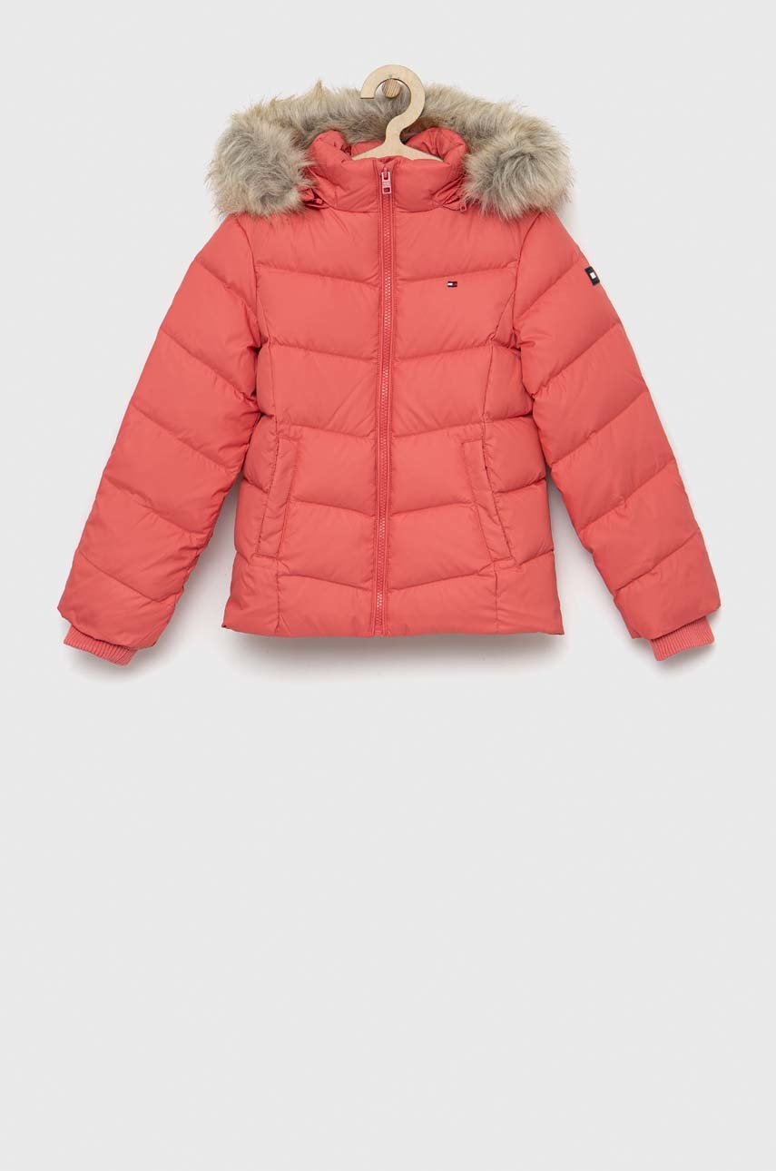 

Дитяча пухова куртка Tommy Hilfiger колір рожевий