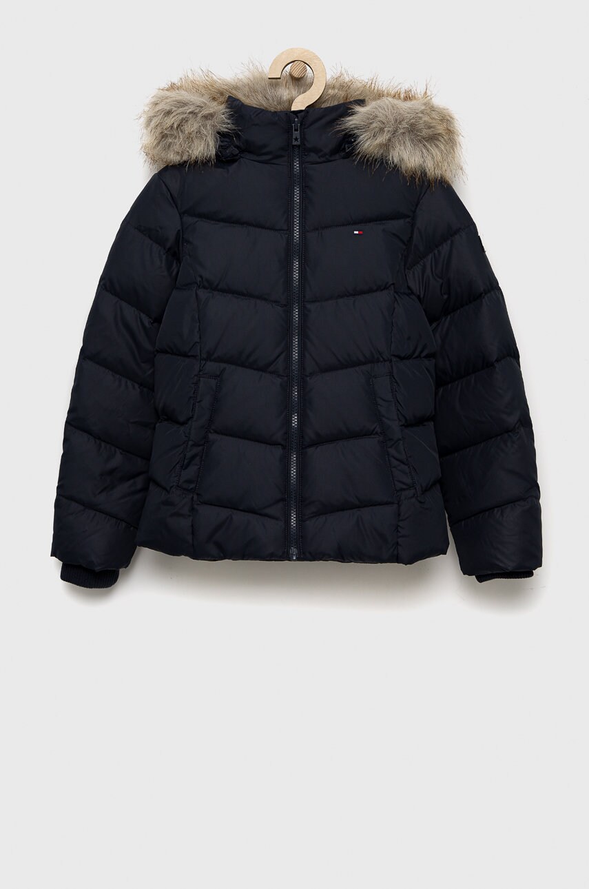 

Детско пухено яке Tommy Hilfiger в черно, Тъмносин