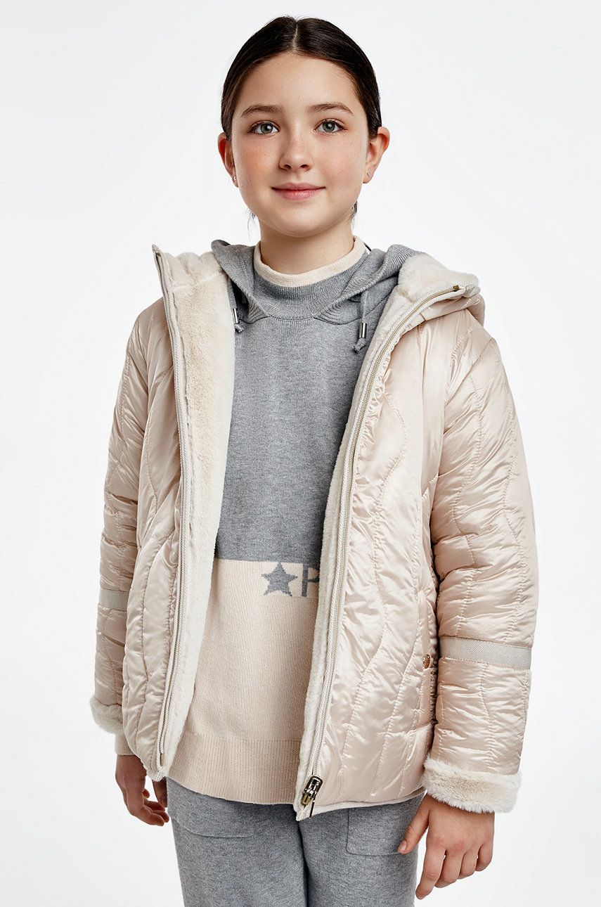 Dětská oboustranná bunda Mayoral béžová barva - béžová -  Výplň: 100% Polyester Materiál č