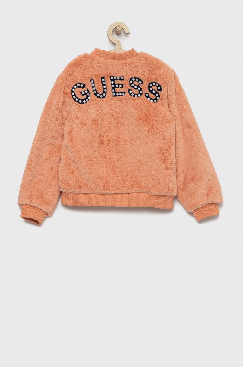 Дитяча куртка-бомбер Guess колір помаранчевий Дитяча куртка-бомбер Guess колір помаранчевий