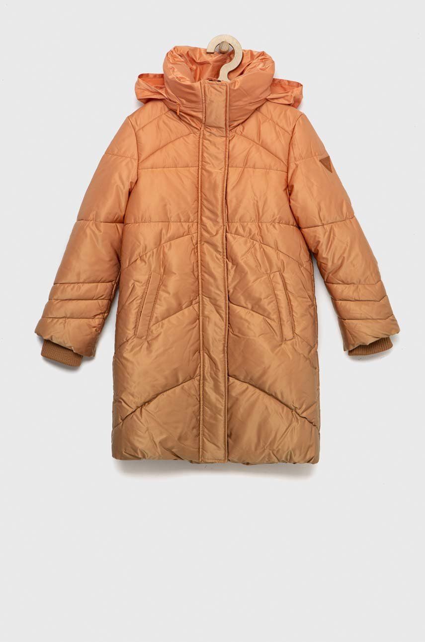 Dětská bunda Guess oranžová barva - oranžová -  100 % Polyester