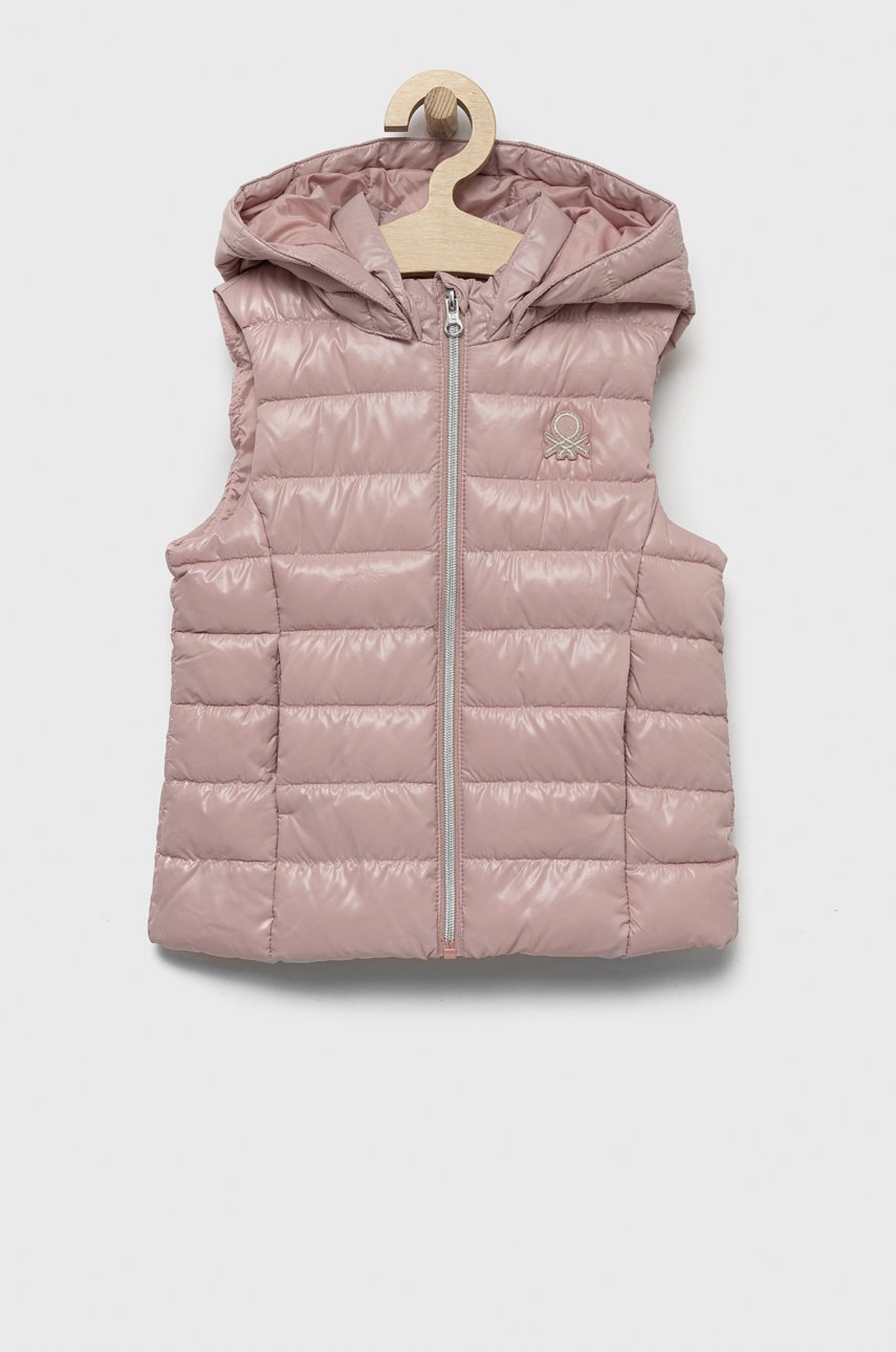 

Детски елек United Colors of Benetton в розово, Розов