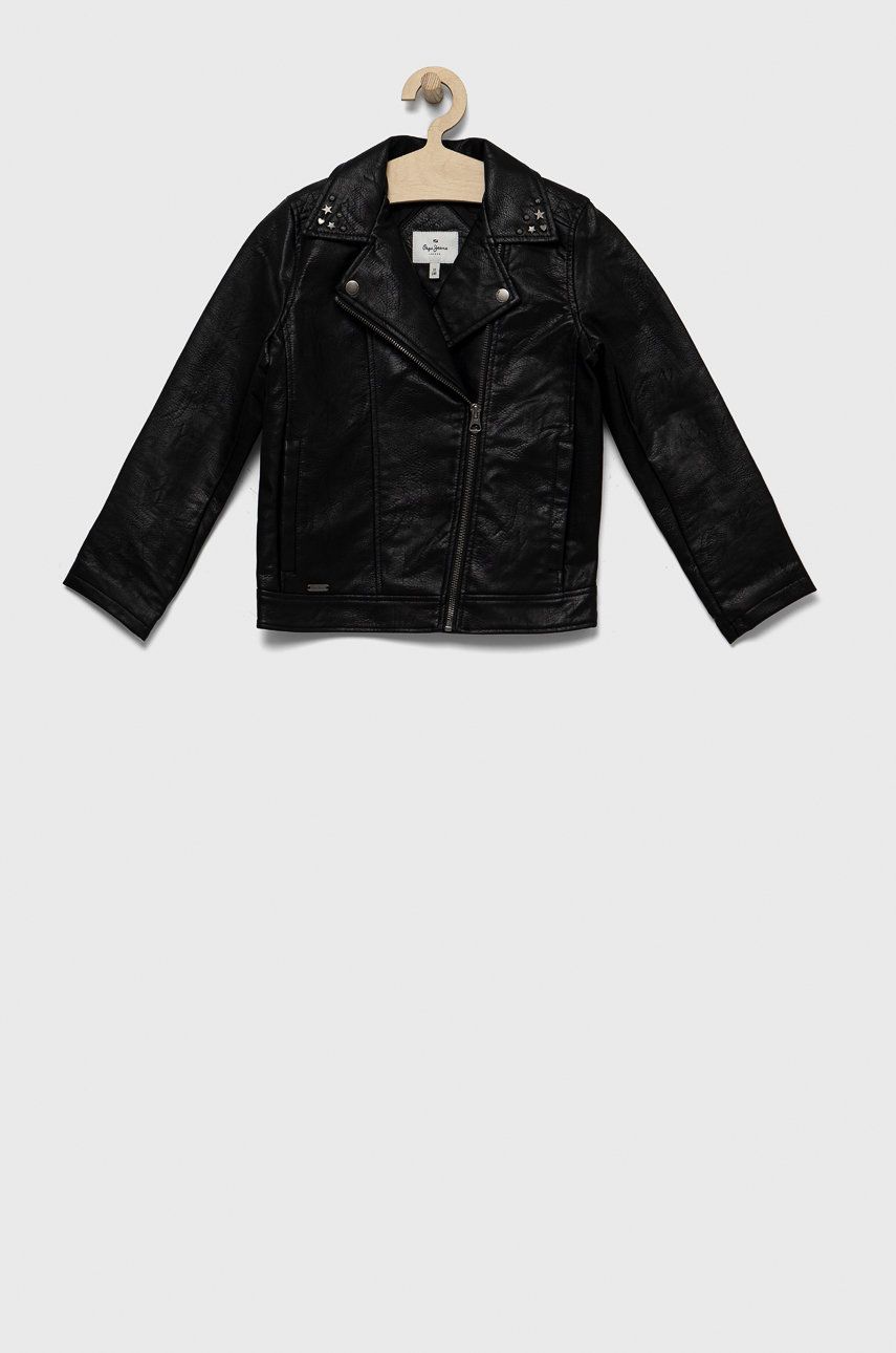 Dětská bunda Pepe Jeans černá barva - černá -  Hlavní materiál: 87% Polyester