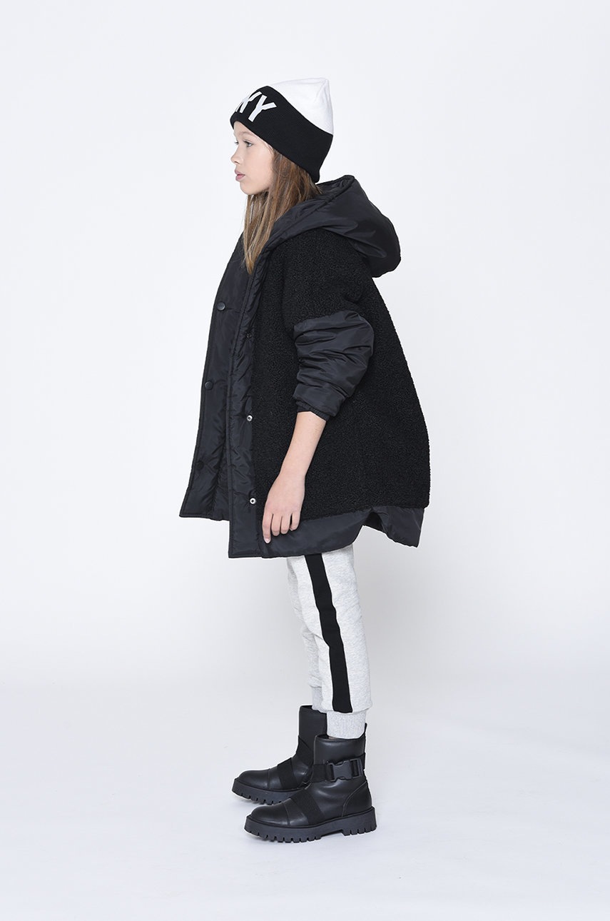 

Дитяча двостороння куртка Dkny колір чорний