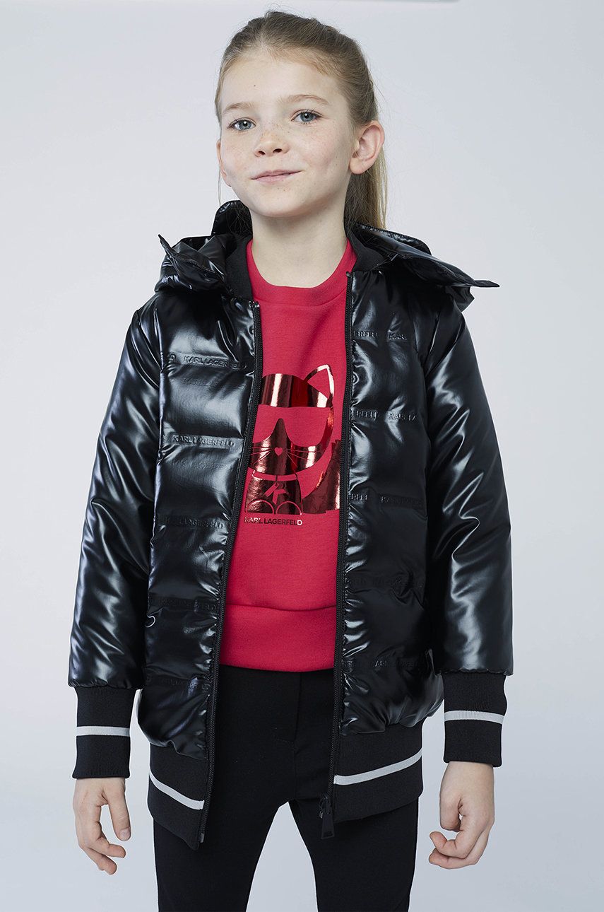 Karl Lagerfeld geaca reversibila pentru copii culoarea negru
