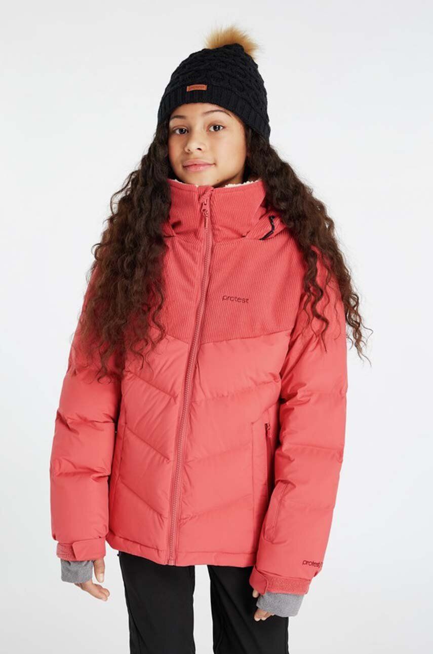 Dětská bunda Protest růžová barva - růžová -  100 % Polyester