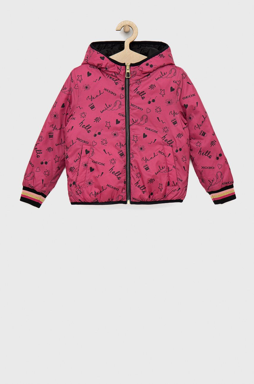 Детская двусторонняя куртка Geox цвет розовый