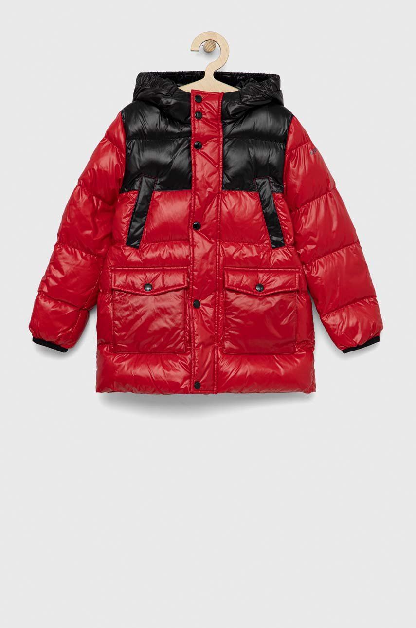 Dětská bunda Geox červená barva - červená -  Hlavní materiál: 100 % Polyamid Podšívka: 100