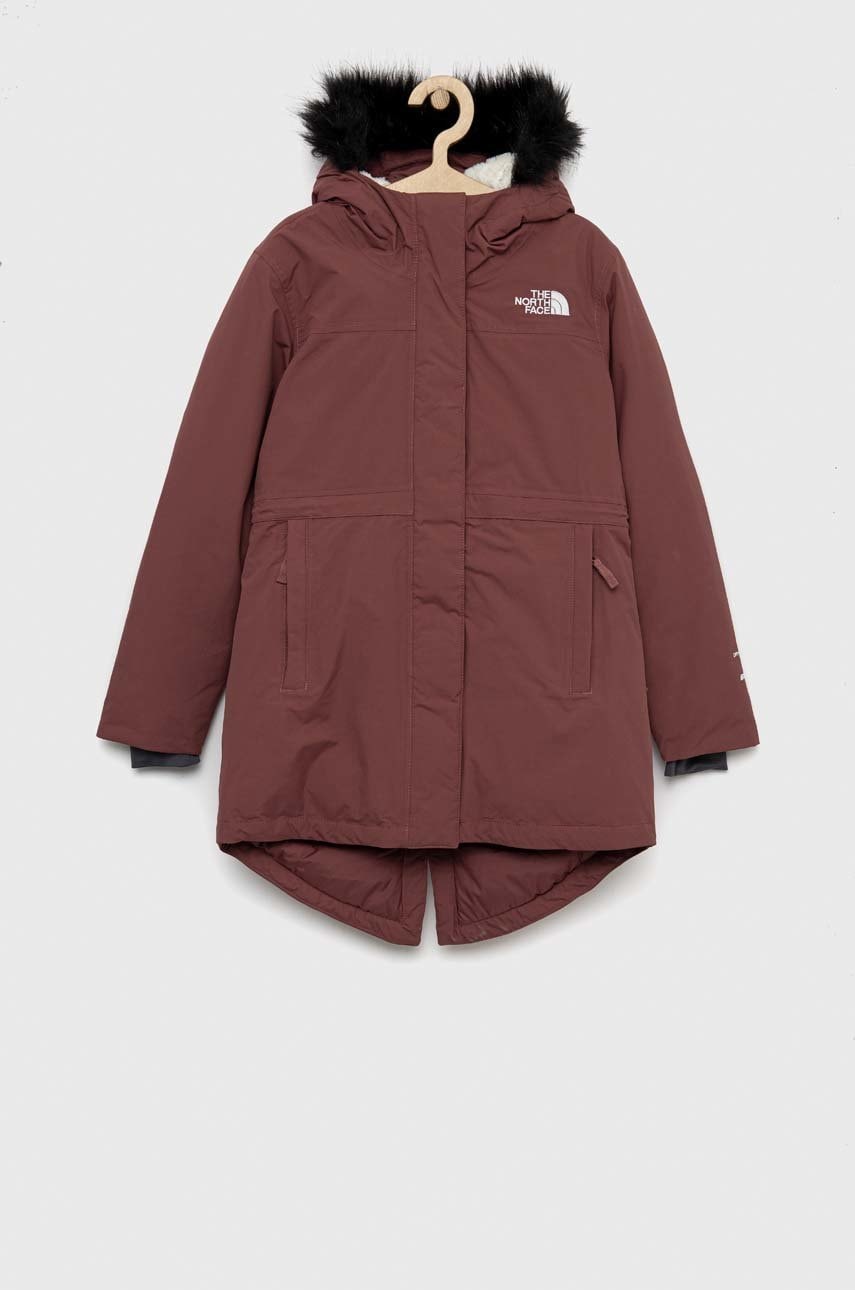 E-shop Dětská péřová bunda The North Face růžová barva