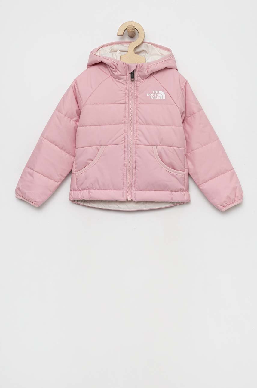 

Дитяча двостороння куртка The North Face колір рожевий