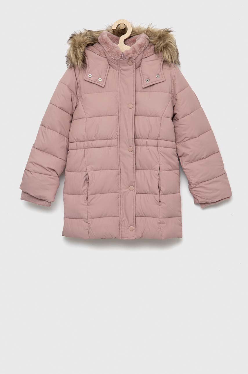 Levně Dětská bunda Abercrombie & Fitch růžová barva