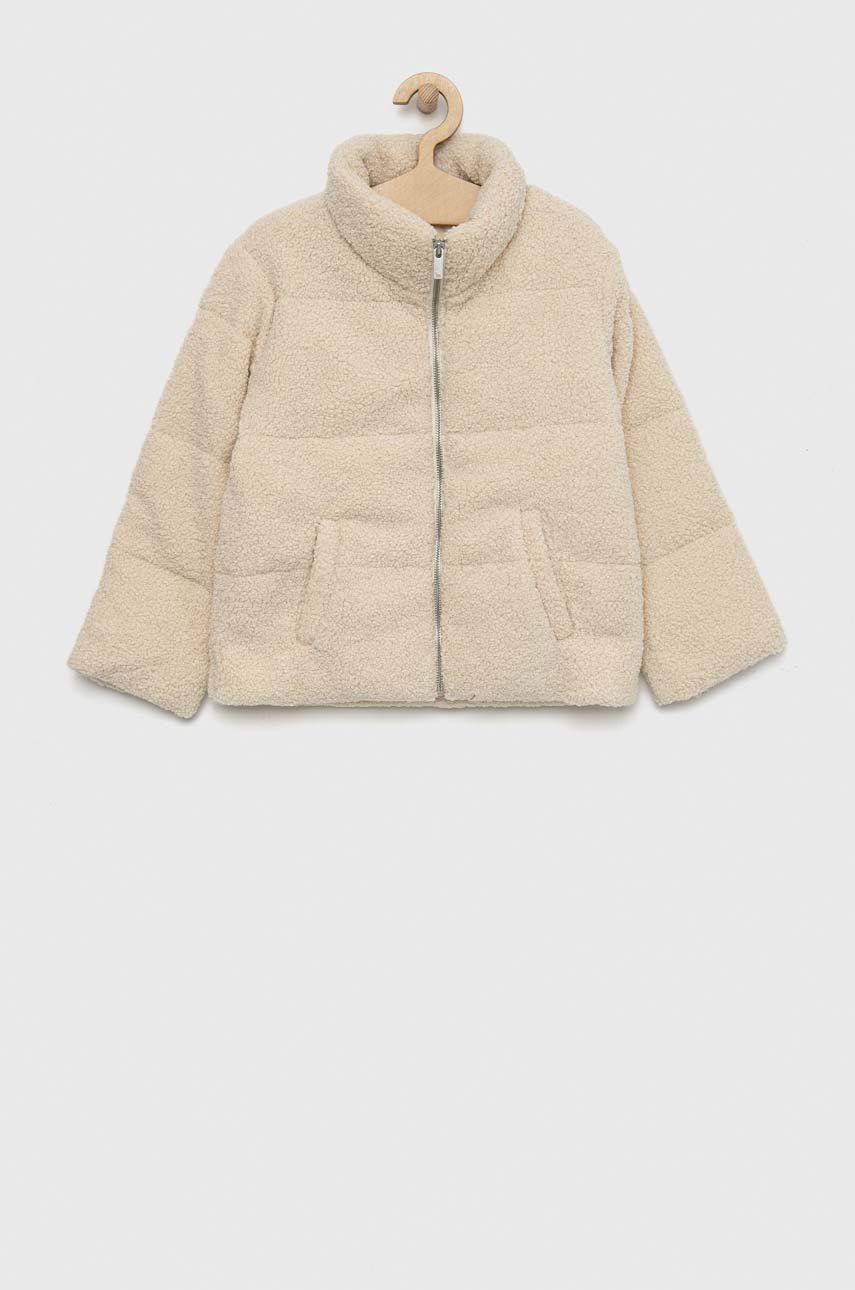 Dětská bunda Abercrombie & Fitch béžová barva - béžová -  Hlavní materiál: 100% Polyester 