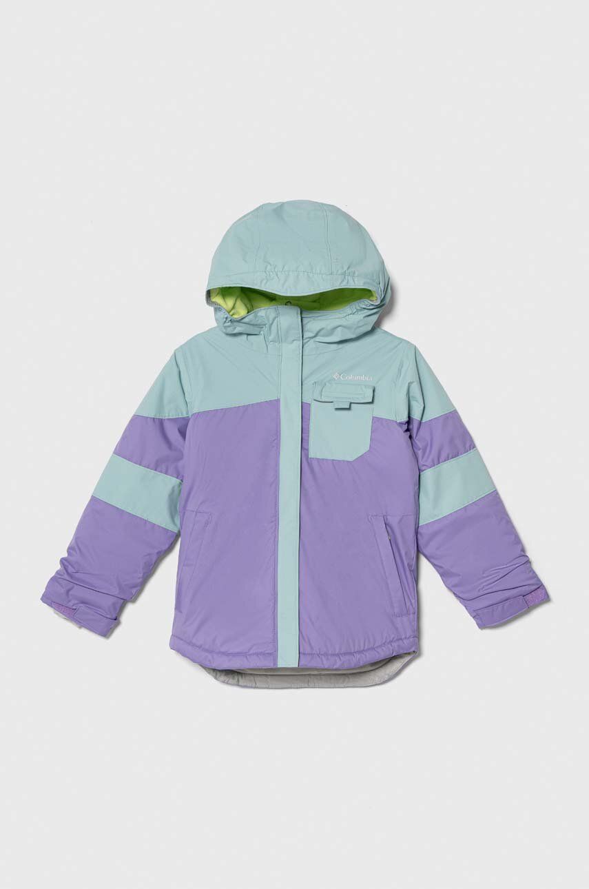 Levně Dětská bunda Columbia fialová barva
