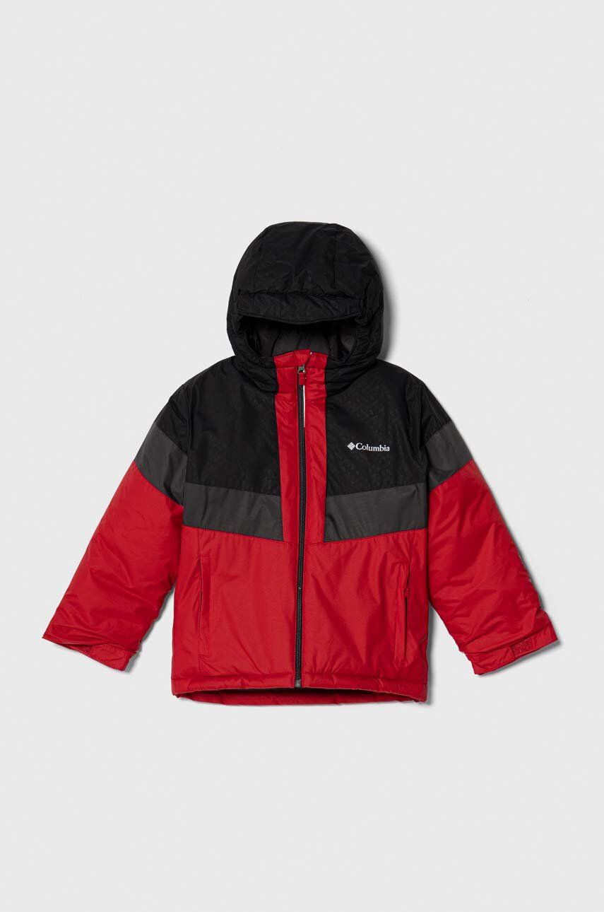 Dětská lyžařská bunda Columbia červená barva - červená