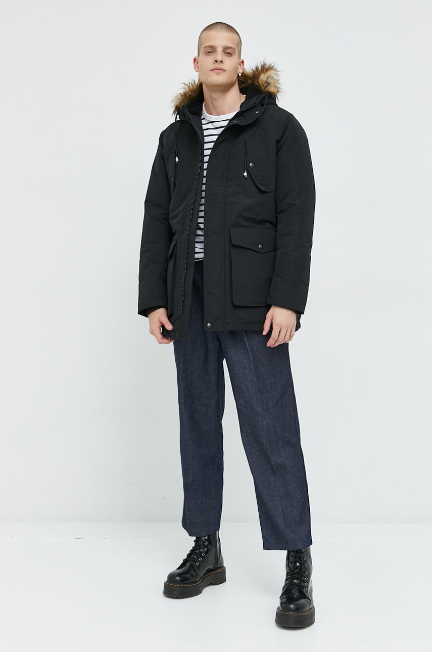 

Парка Jack & Jones мужская цвет чёрный зимняя