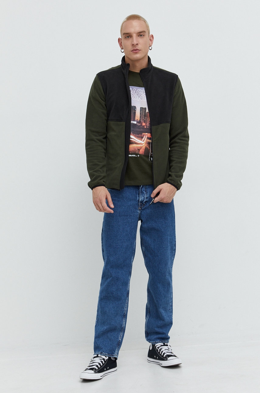 

Кофта Jack & Jones мужская цвет зелёный однотонная
