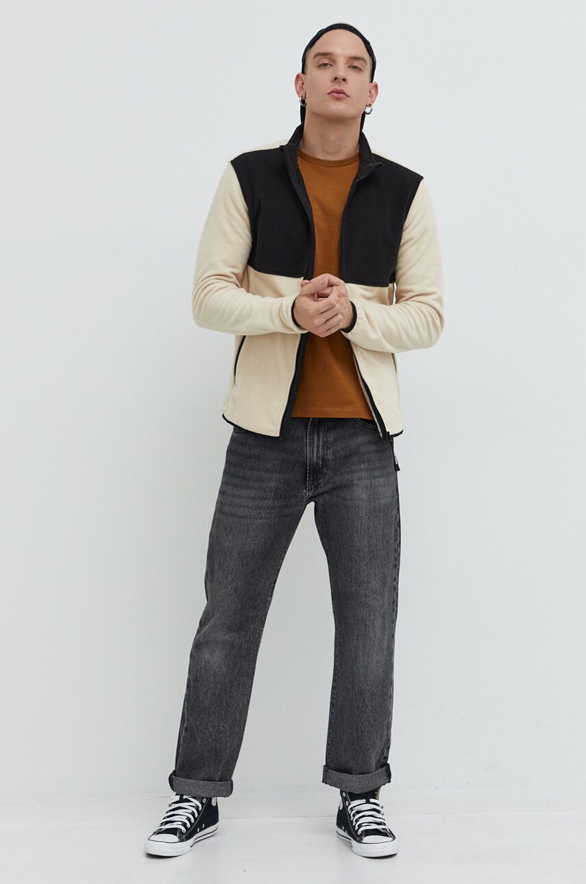 

Кофта Jack & Jones мужская цвет бежевый однотонная