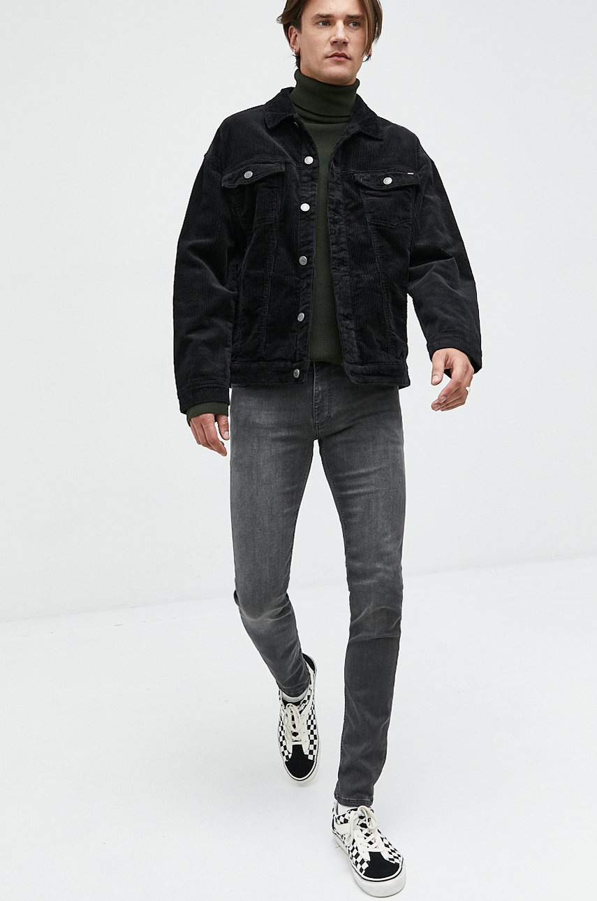 

Вельветовая куртка Only & Sons цвет чёрный переходная oversize