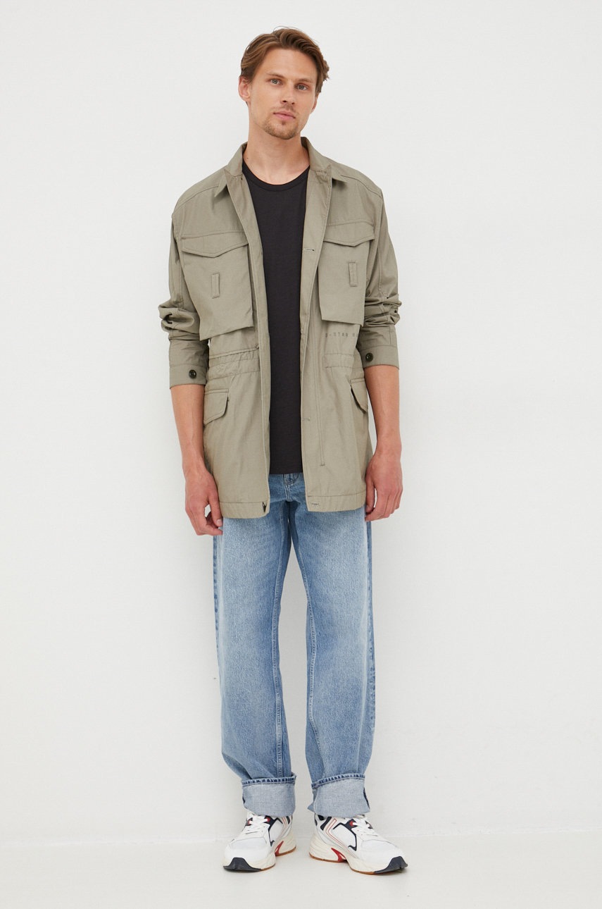 

Куртка G-Star Raw чоловіча колір зелений перехідна oversize