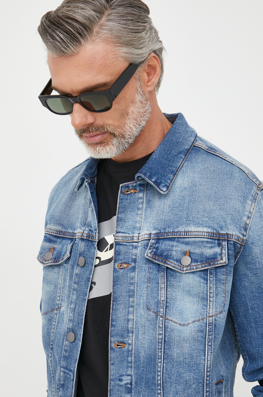 BOSS kurtka jeansowa BOSS CASUAL męska przejściowa