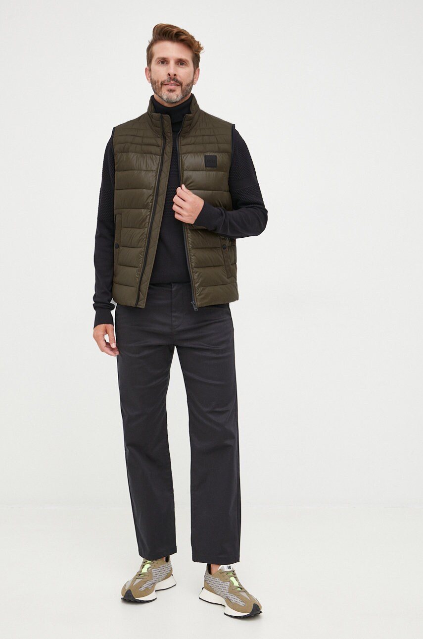 

Безрукавка BOSS Boss Casual мужская цвет зелёный переходная
