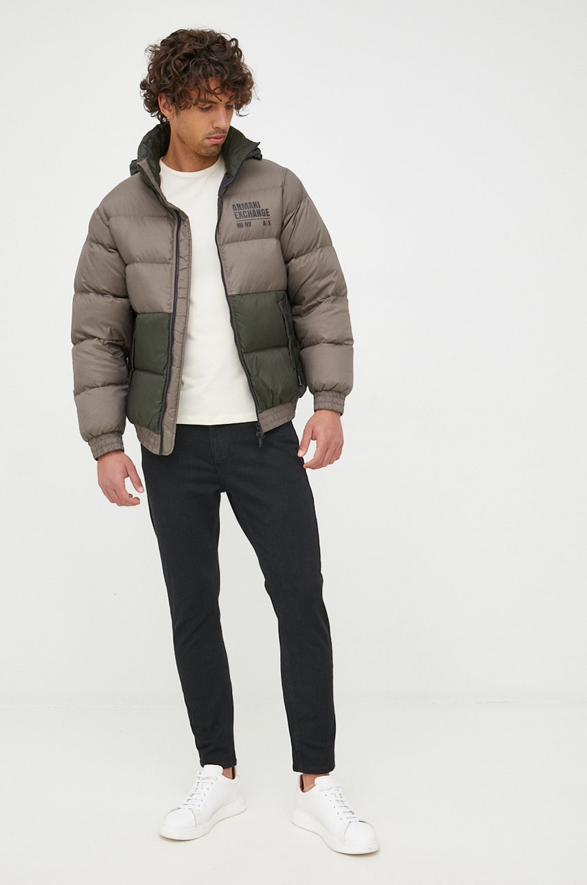 

Куртка Armani Exchange мужская цвет зелёный зимняя