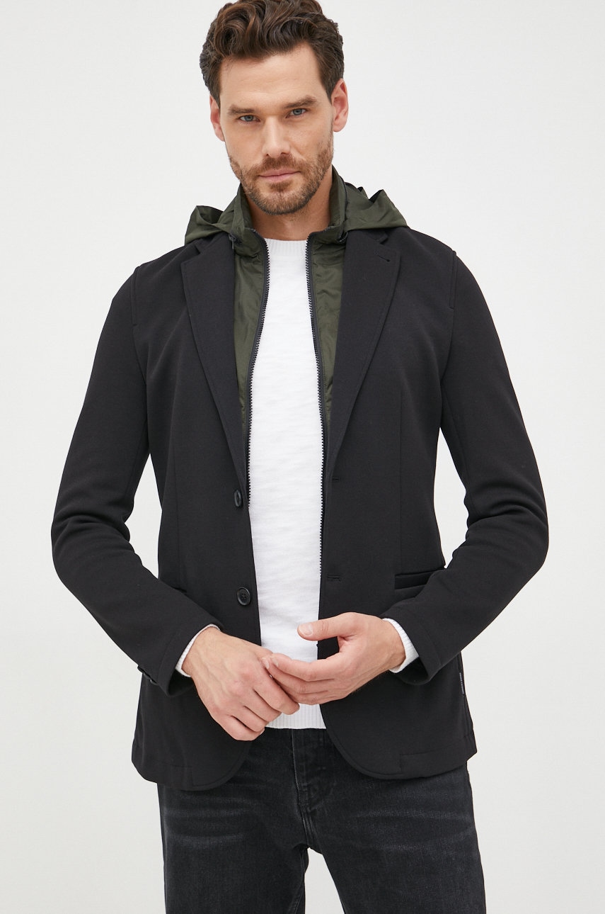 Armani Exchange sacou barbati, culoarea negru,